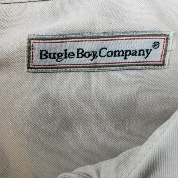 Bugle Boy L Khaki Embroidered Button Up Shirt - Picture 11 of 12